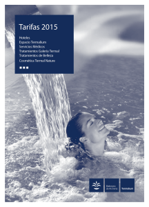 Tarifas 2015 Balneario de Archena.