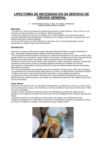 lipectom&iacute;a de necesidad en un servicio de cirug&iacute;a general