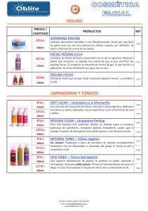 peeling limpiadoras y t&oacute;nicos