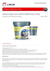 Barrera Solar UVA UVB 20 SKIN Care x120g