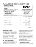 material safety data sheet - WW Henry Flooring Adhesives
