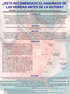 ¿está recomendado el rasurado de las heridas antes de la sutura?