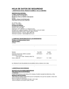 hoja de datos de seguridad