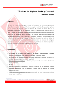 Técnicas de Higiene Facial y Corporal.
