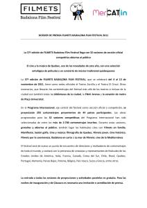 DOSSIER DE PRENSA FILMETS BADALONA FILM FESTIVAL 2011