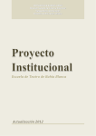 Proyecto Institucional - Escuela de Teatro de Bahía Blanca