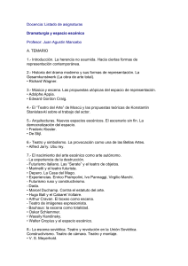 Docencia: Listado de asignaturas Dramaturgia y espacio escénico