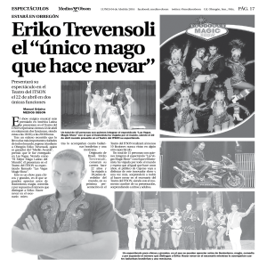 Presentará su espectáculo en el Teatro del ITSON