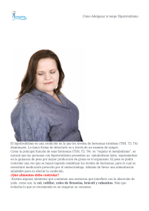 Cómo Adelgazar si tengo Hipotiroidismo El hipotiroidismo es una