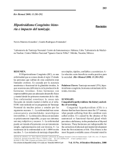 Hipotiroidismo Congénito: histo- ria e impacto del tamizaje.