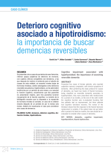 Deterioro cognitivo asociado a hipotiroidismo
