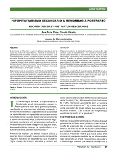 HIPOPITUITARISMO SECUNDARIO A HEMORRAGIA POSTPARTO