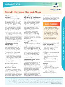 Growth Hormone: Use And Abuse
