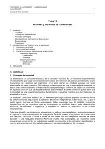 Tema 10 Ansiedad y trastornos de la afectividad