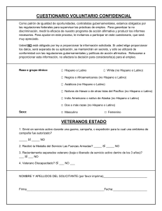 cuestionario voluntario confidencial veteranos estado