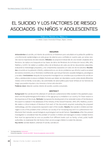 el suicidio y los factores de riesgo asociados en niños y adolescentes