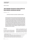 ¿Qué debemos evaluar en consultantes de salud mental con riesgo