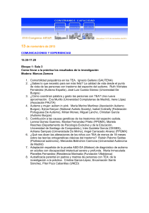 13 de noviembre de 2013 COMUNICACIONES Y EXPERIENCIAS