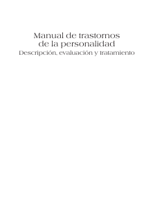 Manual de trastornos de la personalidad