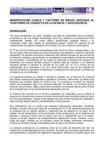 manifestación clínica y factores de riesgo asociado al trastorno de