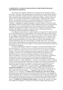 La respuesta al trauma psicológico como oportuninad de