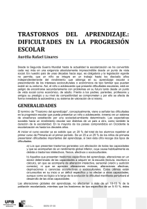 TRASTORNOS DEL APRENDIZAJE.: DIFICULTADES EN LA