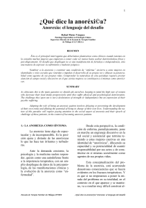 ¿Qué dice la anoréxi©a? Anorexia