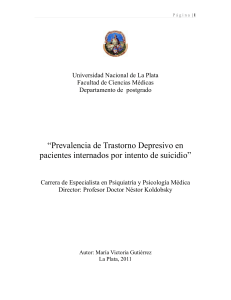 “Prevalencia de Trastorno Depresivo en pacientes internados por
