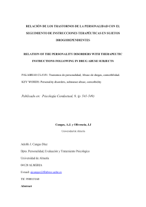 Relación de los trastornos de la personalidad con el seguimiento de