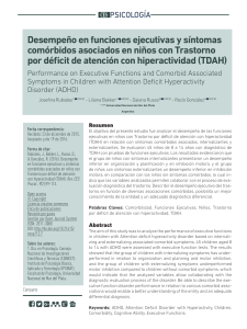 Desempe&ntilde;o en funciones ejecutivas y s&iacute;ntomas com&oacute;rbidos