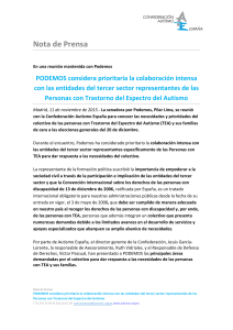 PODEMOS considera prioritaria la colaboración intensa con las