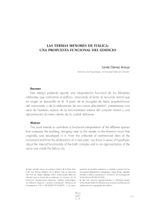 las termas menores de itálica: una propuesta funcional del