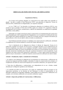 252 ORDENANZA DE INSPECCIÓN TÉCNICA DE EDIFICACIONES