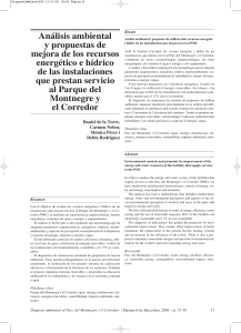 Análisis ambiental y propuestas de mejora de los recursos