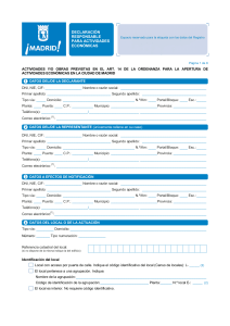 Solicitud de Declaración Responsable para Actividades