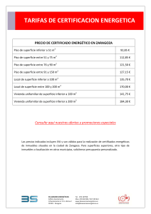 tarifas - Certificado energetico