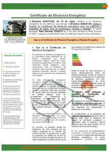 Boletín Informativo Certificado de Eficiencia Energética