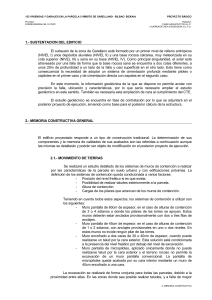 1.- SUSTENTACION DEL EDIFICIO El subsuelo de la zona de