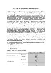 Tr&aacute;mite de inscripci&oacute;n. Instrucciones Generales