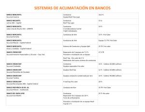 SISTEMAS DE ACLIMATACIÓN EN BANCOS