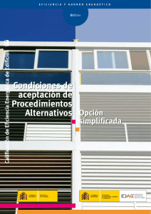 Condiciones de aceptaci&oacute;n de Procedimientos alternativos. Opci&oacute;n