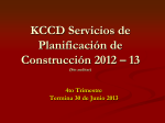 KCCD Servicios de Planificación de Construcción 2012 – 13