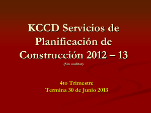 KCCD Servicios de Planificación de Construcción 2012 – 13
