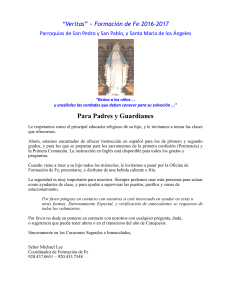 Para Padres y Guardianes - Ss. Peter and Paul Parish