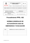 normas generales de actuación en caso de emergencia y evacuación
