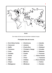 Principales islas del mundo ( ) De la Reina Carlota ( ) Dominicana
