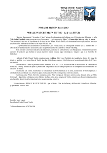 Nota Prensa: Whale Watch Tarifa en TVE y FITUR 2013