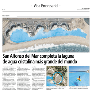 San Alfonso del Mar completa la laguna de agua cristalina más
