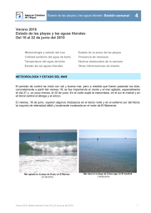 Verano 2010 Estado de las playas y las aguas litorales
