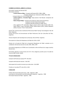 CURRICULUM DE D. ADRIÁN CAVIGLIA Entrenador Campeón del